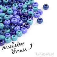 Artikelbild des Artikels “Glas-Großlochradl Blau-Türkis Mix, opak, 55 g “