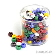 Artikelbild des Artikels “Glas-Großlochradl gemischte Farben, opak, 55 g Dose | 6,7 mm“