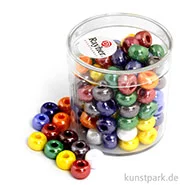 Artikelbild des Artikels “Glas-Großlochradl gemischte Farben, opak, 55 g Dose | 8,7 mm“