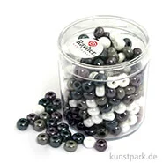 Artikelbild des Artikels “Glas-Großlochradl Grau-Lila-Weiß Mix, opak, 55 g Dose | 5,4 mm“