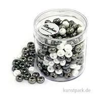 Artikelbild des Artikels “Glas-Großlochradl Grau-Lila-Weiß Mix, opak, 55 g Dose | 6 mm“