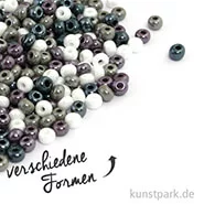 Artikelbild des Artikels “Glas-Großlochradl Grau-Lila-Weiß Mix, opak, 55 g “