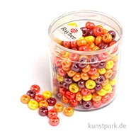 Artikelbild des Artikels “Glas-Großlochradl Rot-Gelb Mix, opak, 55 g Dose | 5,4 mm“