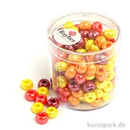 Artikelbild des Artikels “Glas-Großlochradl Rot-Gelb Mix, opak, 55 g Dose | 6,7 mm“