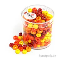 Artikelbild des Artikels “Glas-Großlochradl Rot-Gelb Mix, opak, 55 g Dose | 6 mm“