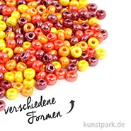 Artikelbild des Artikels “Glas-Großlochradl Rot-Gelb Mix, opak, 55 g “