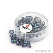 Artikelbild des Artikels “Glas Schliffperle OLIVE irisierend - 6x4 mm - 50 Stück Dose | Blaugrau“