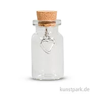 Artikelbild des Artikels “Glasfläschchen mit Charm, Höhe 4,5 cm, 4 Stück Herz“