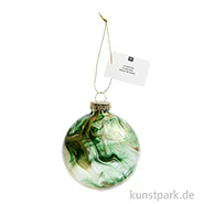 Artikelbild des Artikels “Glaskugel Baumschmuck, Marmoriert, Grün-Gold, 8 cm “