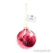 Artikelbild des Artikels “Glaskugel Baumschmuck, Marmoriert, Rot-Weiß, 8 cm “
