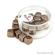 Artikelbild des Artikels “Glasperlen-Würfel - 8x9 mm - 18 Stück Dose | Taupe-Brown“