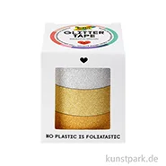 Artikelbild des Artikels “Glitter-Tape Set - Gold + Silber, 15 mm, 3 Rollen, je 5 m “