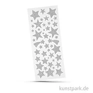 Artikelbild des Artikels “Glitzer-Sticker Sterne, 2 Blatt mit verschiedenen Motiven Silber“