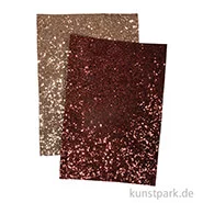Artikelbild des Artikels “Glitzerstoff - Gold & Nougat, 2 Stück, 14,8 x 21 cm “