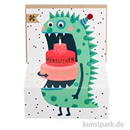Artikelbild des Artikels “Good old friends - Monsterkarte, Herzlichen Glückwunsch, Grün “