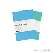 Artikelbild des Artikels “Hahnemühle SKETCH & NOTE, 20 Blatt, 125g, 2 Booklets, Blue DIN A5“