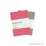 Artikelbild des Artikels “Hahnemühle SKETCH & NOTE, 20 Blatt, 125g, 2 Booklets, Grey-Pink DIN A6“