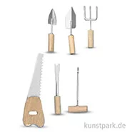 Artikelbild des Artikels “Mini Handwerkzeug-Set aus Holz und Metall, 4-6,5 cm, 6 Stück “