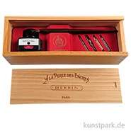 Artikelbild des Artikels “HERBIN Geschenkset - Federhalter, Schreibfedern + Tinte im Holzkasten “
