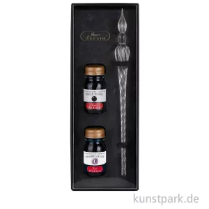 Artikelbild des Artikels “HERBIN Glasfeder Set mit 2 Tinten (Perle Noire + Poussiere de Lune) “