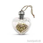 Artikelbild des Artikels “Herz aus Glas mit LED, 8x9x3 cm Gold“