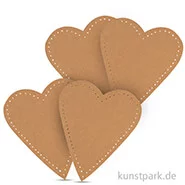 Artikelbild des Artikels “Herz aus Lederpapier, 10 cm, 4 Stück Natur“