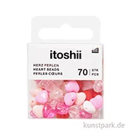 Artikelbild des Artikels “Herz Perlen, Rosa Irisierend Mix, 8 x 9 x 5 mm, 70 Stück “