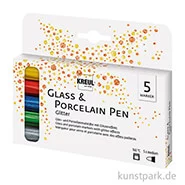 Artikelbild des Artikels “KREUL Glass & Porcelain Pen Glitter Set mit 5 Stiften “