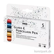 Artikelbild des Artikels “KREUL Glass & Porcelain Pen Metallic medium Set mit 5 Stiften “