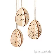 Artikelbild des Artikels “Holz 3D Osterei mit Kordel, Natur, 5,5 x 7 cm, 7-teilig, 3 Stück “