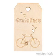 Artikelbild des Artikels “Holz Anhänger - Gratuliere, 4,8 x 8,2 cm “