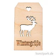 Artikelbild des Artikels “Holz-Anhänger - Wintergrüße, 4,8 x 8,2 cm “