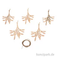 Artikelbild des Artikels “Holz Deko Mistelzweige, Natur, 8,3-10,3 cm, 5 Stück + Kordel “