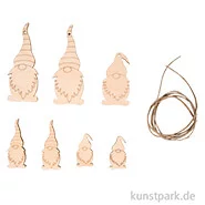 Artikelbild des Artikels “Holz Deko Wichtel, Natur, 2,5-9 cm, 7 Stück + Kordel “