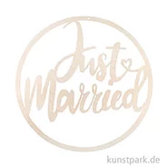 Artikelbild des Artikels “Holzkranz zum Hängen - Just married, Hochzeitsdeko, Durchmesser 30 cm “