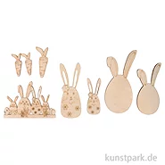 Artikelbild des Artikels “Holz Osterhasen + Freunde, Natur, 4-8,8 cm, 8 Stück “