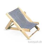 Artikelbild des Artikels “Mini Holz-Sonnenliege Blaugestreift, 14 cm, 1 Stück “
