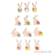 Artikelbild des Artikels “Holz Streuteile Hase, Bunt, 3-3,7 cm, 12 Stück “