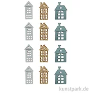 Artikelbild des Artikels “Holz Streuteile Haus mit Klebepunkt, 4 cm, 12 Stück “