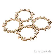 Artikelbild des Artikels “Holz Streuteile - Kranz mit Herzen, Durchmesser 5,7 cm, 4 Stück “