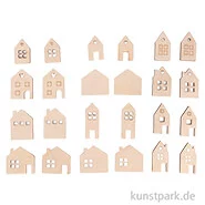 Artikelbild des Artikels “Holz Streuteile Mini Haus, Natur, 2,5-3,5 cm, 24 Stück “