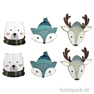 Artikelbild des Artikels “Holz Streuteile Wintertiere mit Klebepunkt, 3,8 - 5 cm, 6 Stück “