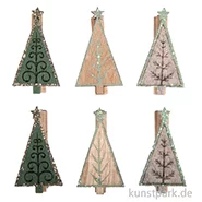 Artikelbild des Artikels “Holz Weihnachtsbaum auf Klammer, 3 x 5,2 cm, 6 Stück “