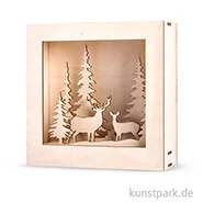 Artikelbild des Artikels “Holzbausatz 3D-Motivrahmen - Winterland, 20x20x6,6 cm, 14-teilig “