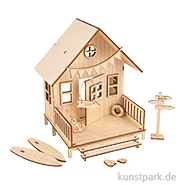 Artikelbild des Artikels “Holzbausatz Strandhaus, Natur, 13,5 x 13 x 18 cm, 36-teilig “