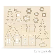 Artikelbild des Artikels “Holzfiguren zum Aufstellen - Haus und Baum, 15,5x17,5 cm “