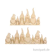 Artikelbild des Artikels “Holzleiste Wichtelfamilie, Natur, 9,2 x 5,4 + 13,2 x 5,4 cm, 2 Stück “
