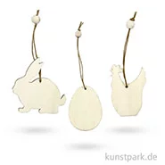 Artikelbild des Artikels “Holzornament Ostern zum Hängen, Größe 6 cm, 9 Stück sortiert “