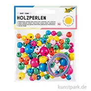 Artikelbild des Artikels “Holzperlen rund, 84 Stück - farbig sortiert “