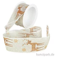 Artikelbild des Artikels “Hotex Chiffonband mit Draht - Hirsch Hellbraun - 40 mm x 2 m “